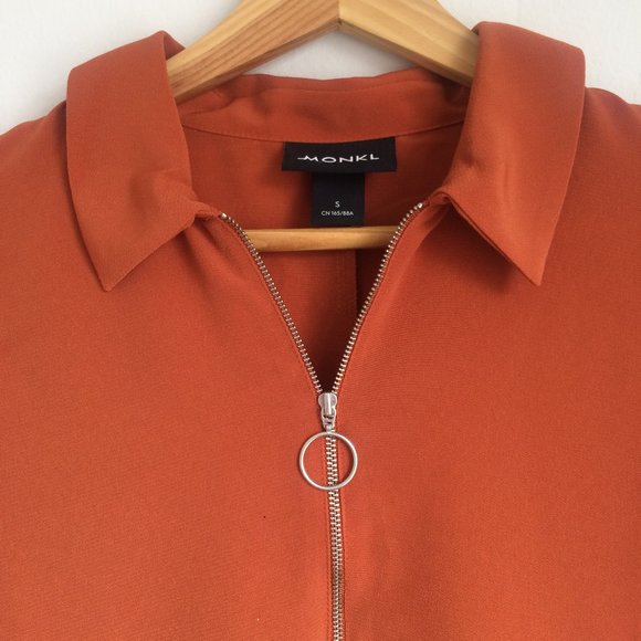 Monki Orange Zip Shirt Dress - Picture 5 of 11